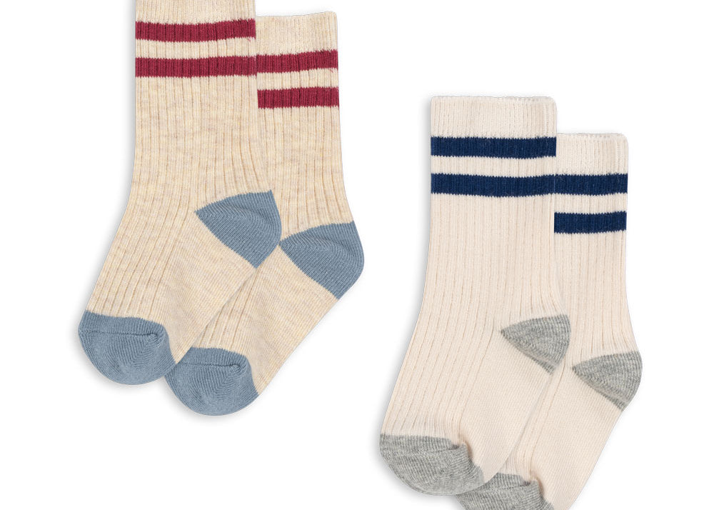 Konges Sløjd A/S Chaussettes off white/multi strip