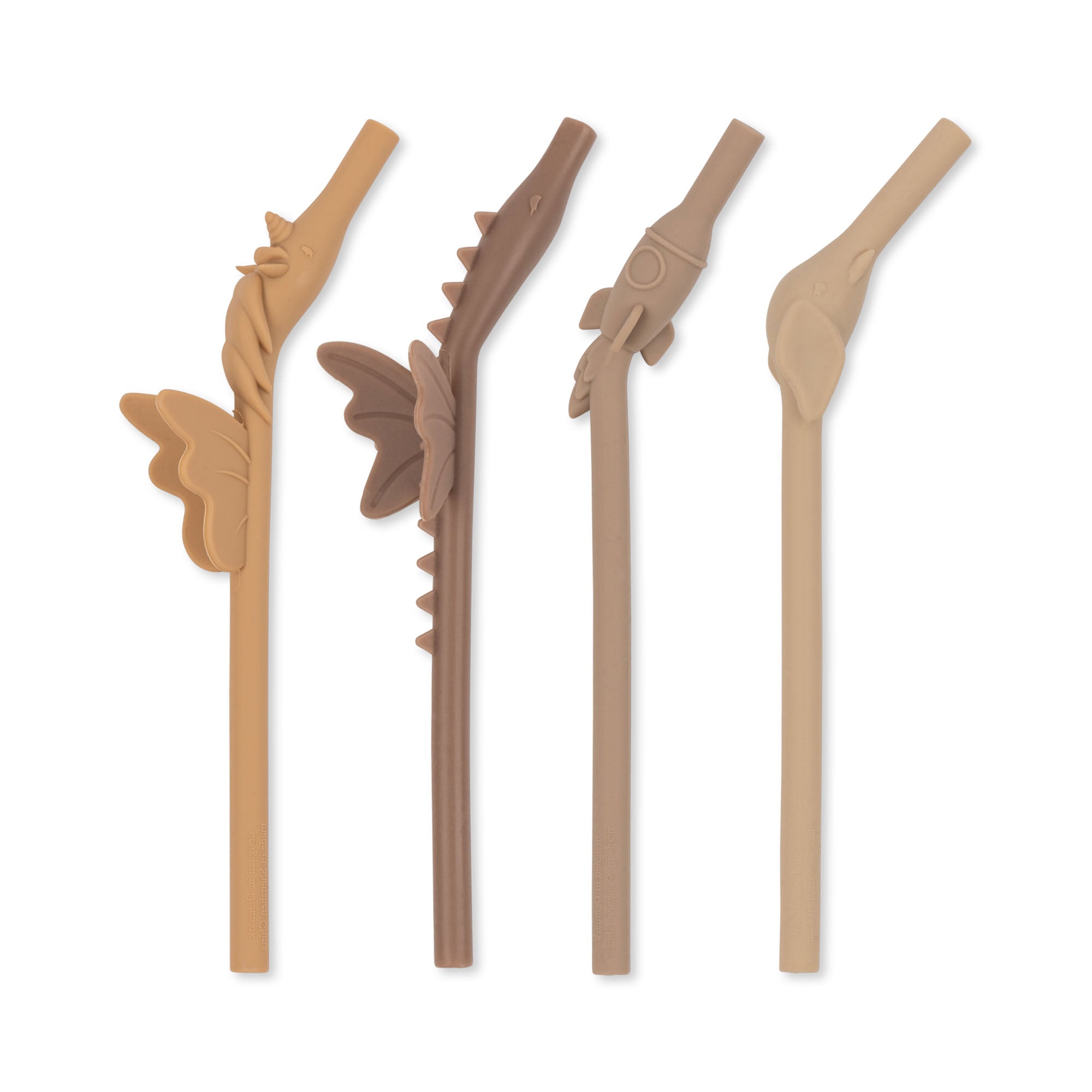 Konges Sløjd A/S 4 Pack Silicone Mix Shaped Straws Pailles HORTENSIA MIX