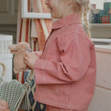 Konges Sløjd A/S Pantalon - Tissé milk rouge stripe