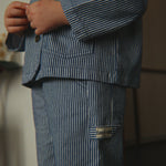 Konges Sløjd A/S WOVEN PANTS blue stripe
