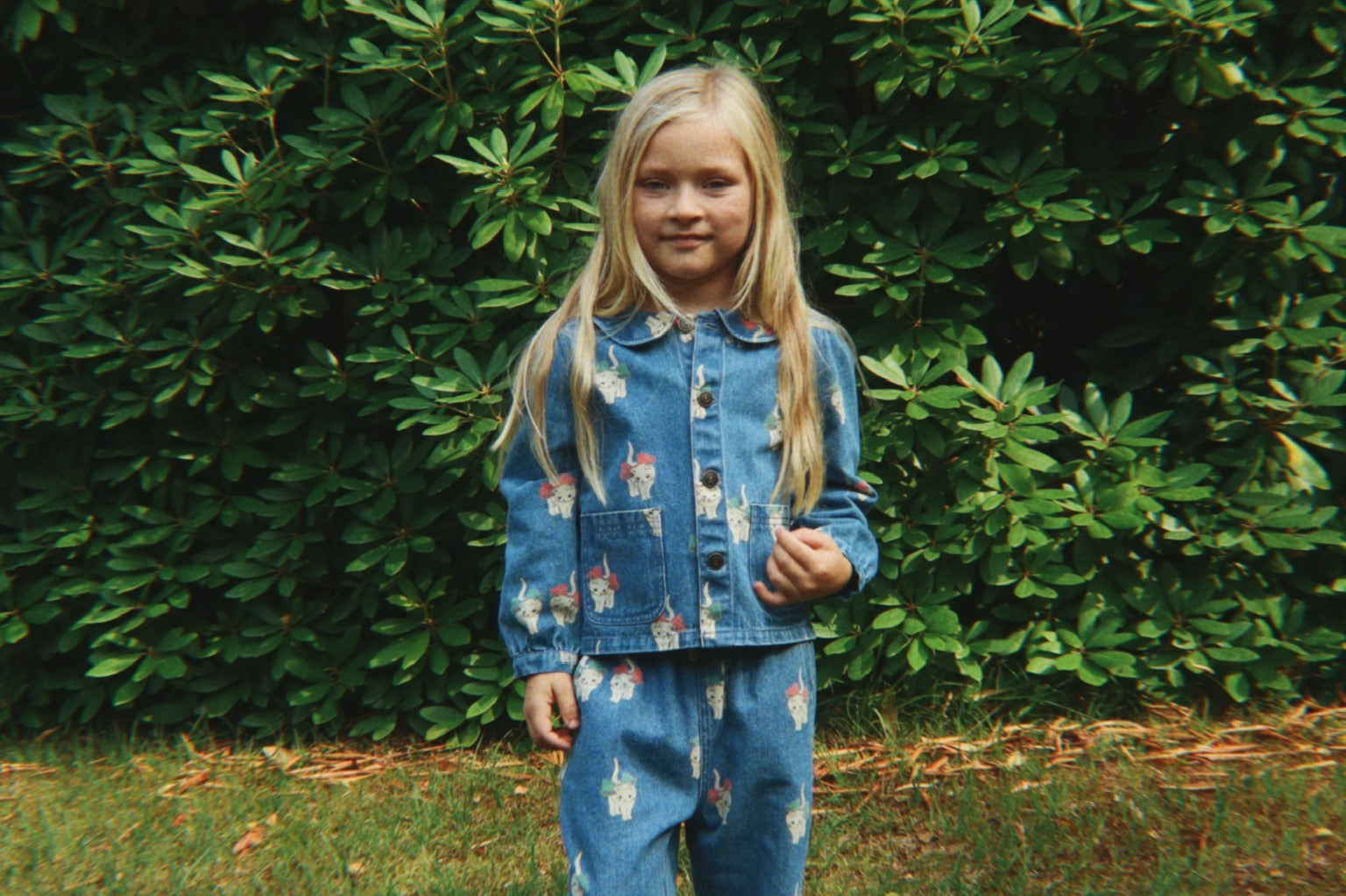 Konges Sløjd A/S Pantalon - Tissé bow kitty denim