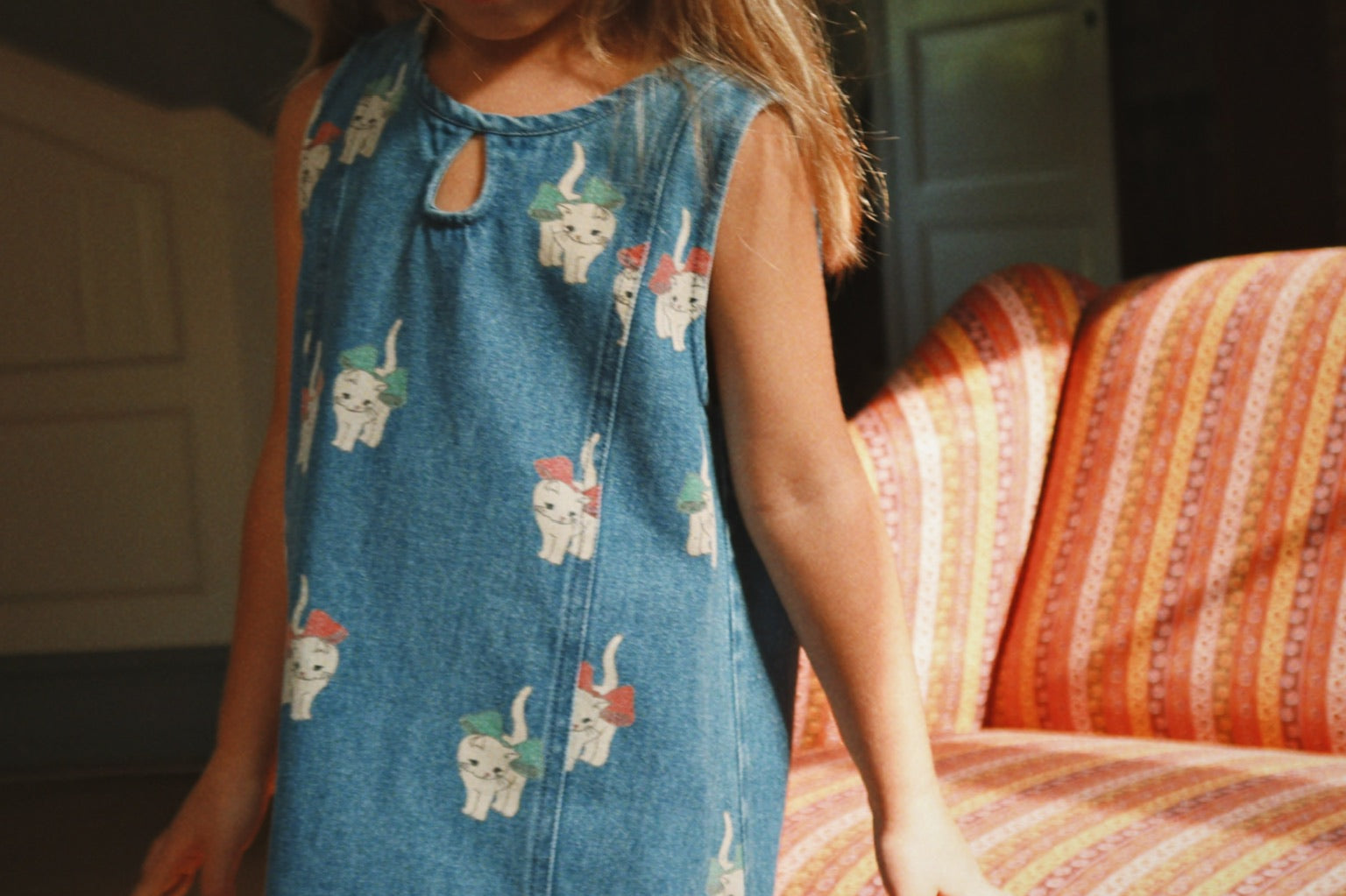 Konges Sløjd A/S WOVEN DRESSES bow kitty denim