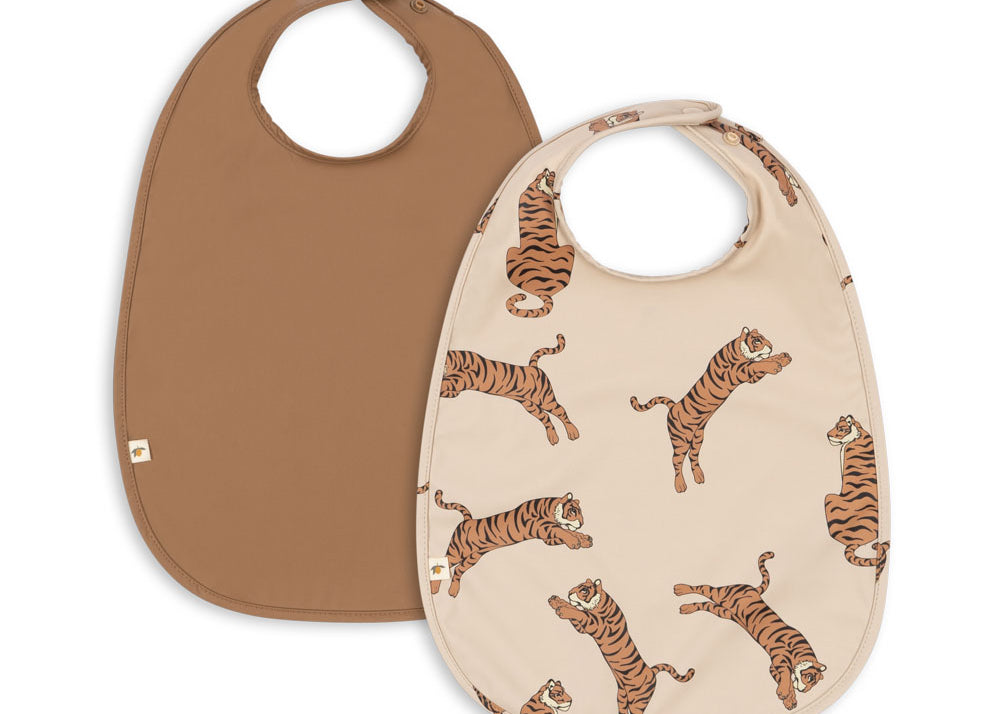 Konges Sløjd A/S bavoirs tiger/toasted coconut