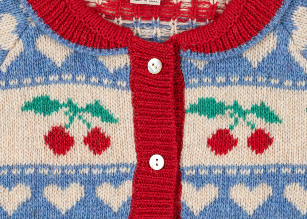 Konges Sløjd A/S KNITTED CARDIGANS cherry stripe