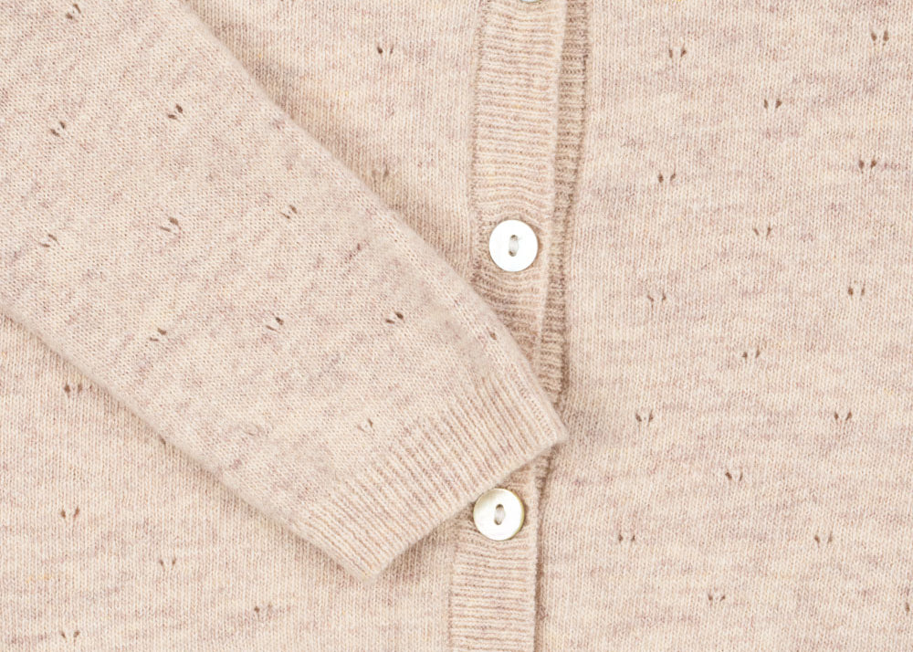 Konges Sløjd A/S Cardigans - Tricot off white melange pointelle