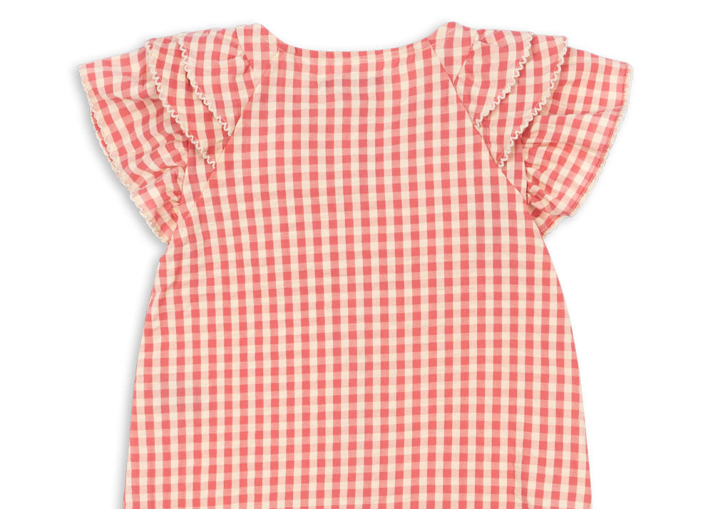 Konges Sløjd A/S Chemisiers à manches courtes - Tissé flamingo plume check
