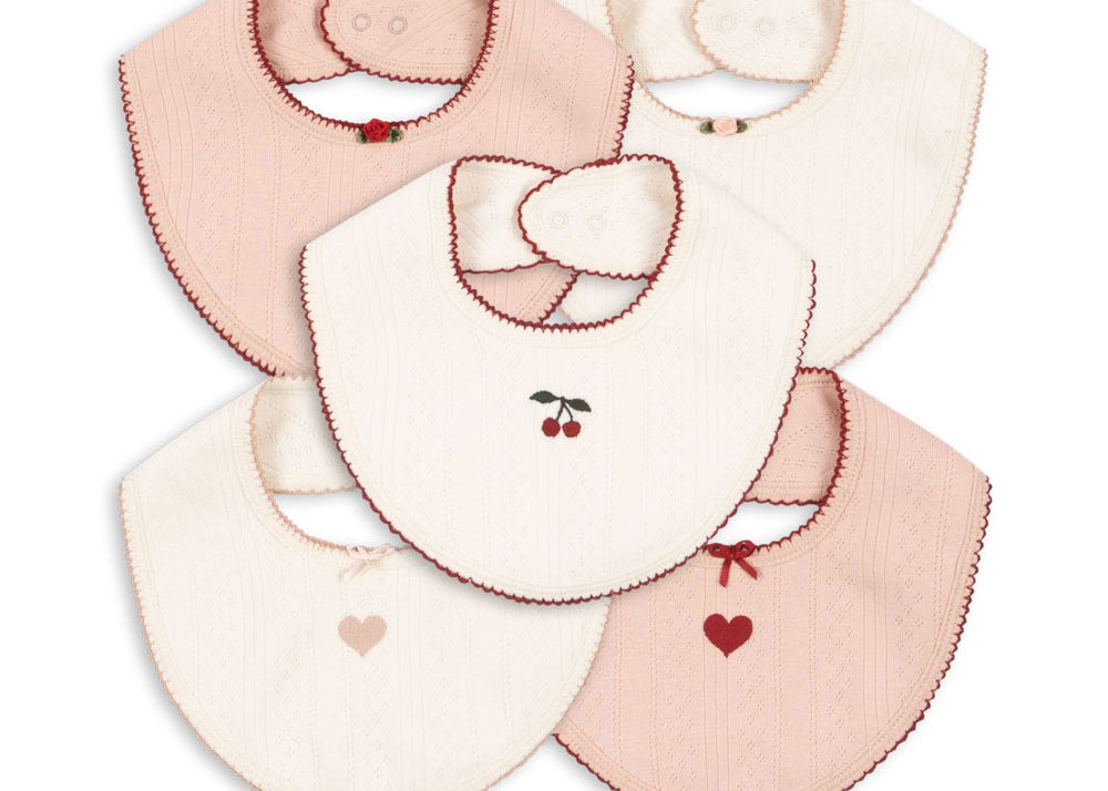 Konges Sløjd A/S Bandana bavoirs rose/white mix