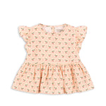 Konges Sløjd A/S Chemisiers à manches courtes - Tissé cherry pink motif