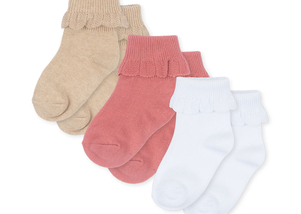 Konges Sløjd A/S Chaussettes sand/optic white/raspberry