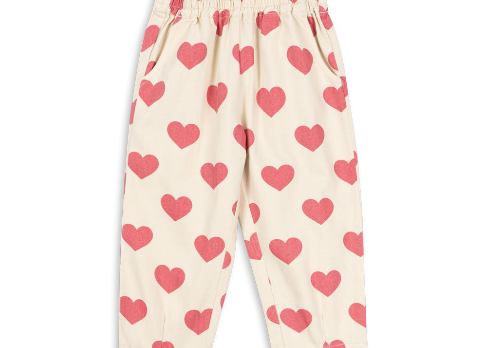Konges Sløjd A/S Pantalon - Tissé bon coeur pink