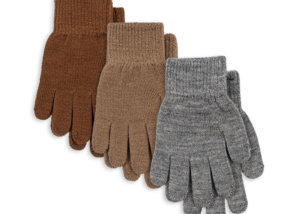 Konges Sløjd A/S Gants grey melange/beige/brown
