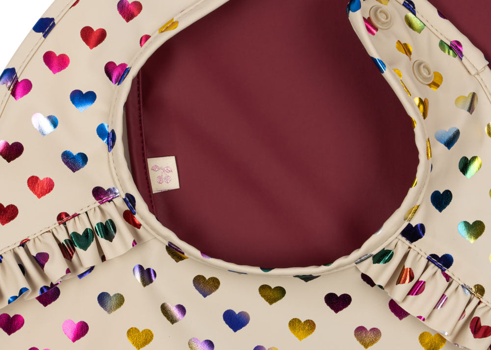 Konges Sløjd A/S bavoirs coeur glitter/sangria