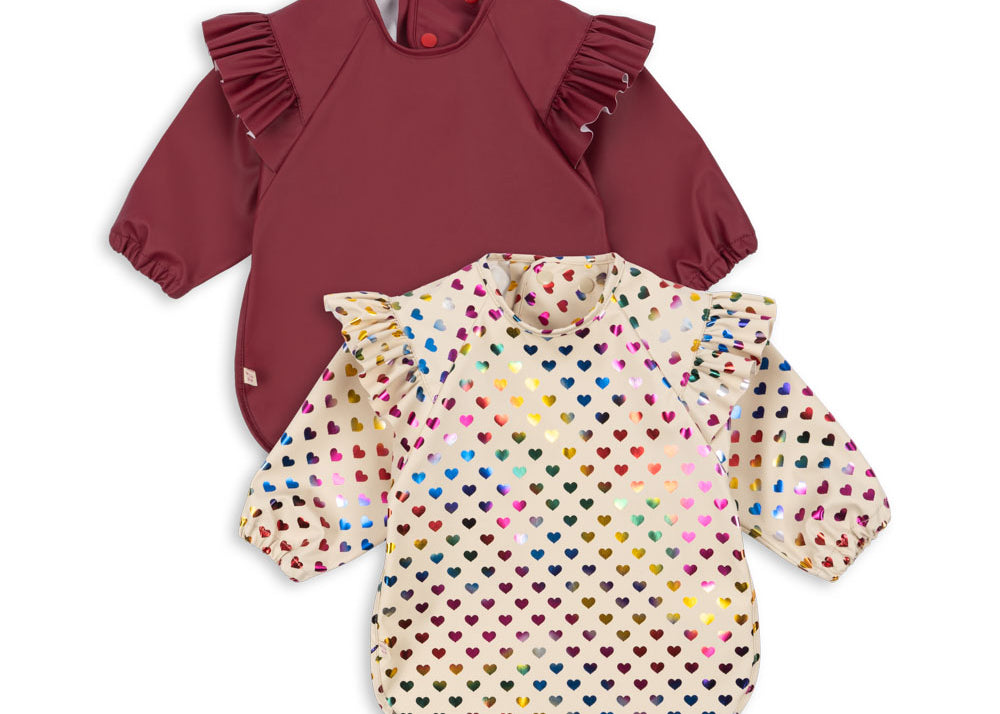 Konges Sløjd A/S bavoirs coeur glitter/sangria
