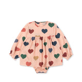 Konges Sløjd A/S Grenouillères et Jumpsuits - Tissé coeur rose coloré