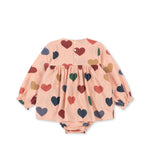 Konges Sløjd A/S Grenouillères et Jumpsuits - Tissé coeur rose coloré