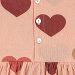 Konges Sløjd A/S Grenouillères et Jumpsuits - Tissé coeur rose coloré