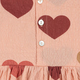 Konges Sløjd A/S Grenouillères et Jumpsuits - Tissé coeur rose coloré