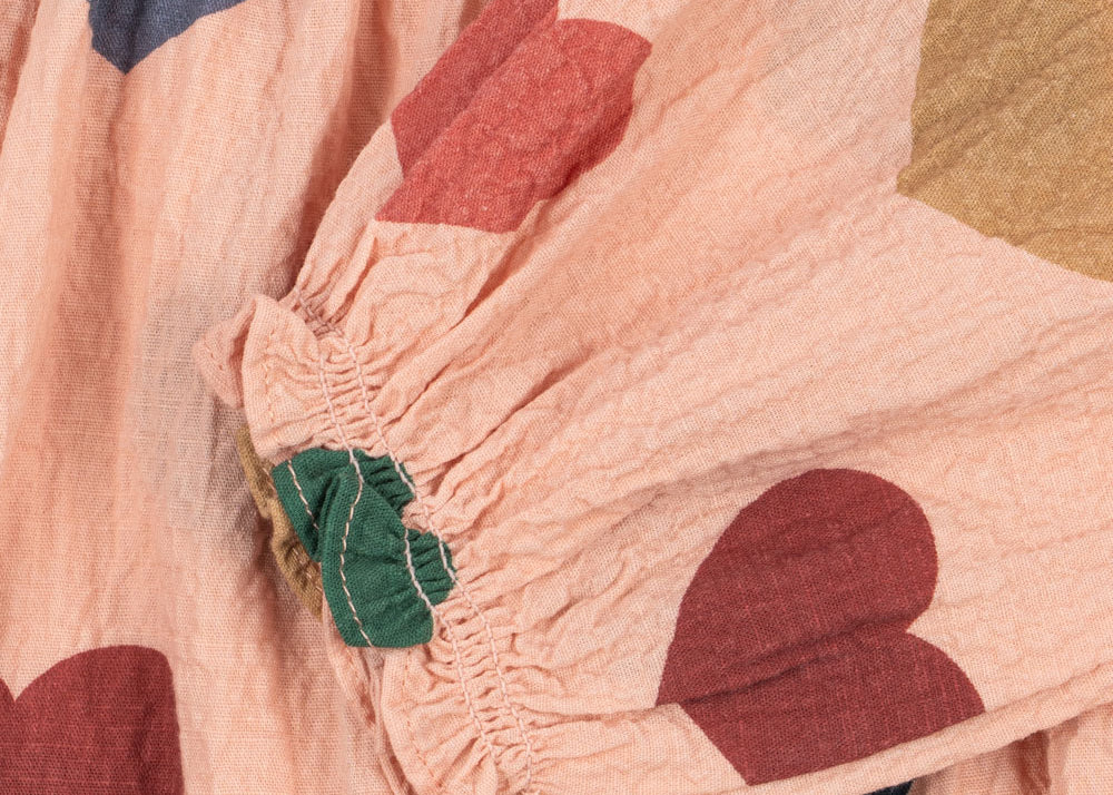 Konges Sløjd A/S Grenouillères et Jumpsuits - Tissé coeur rose coloré