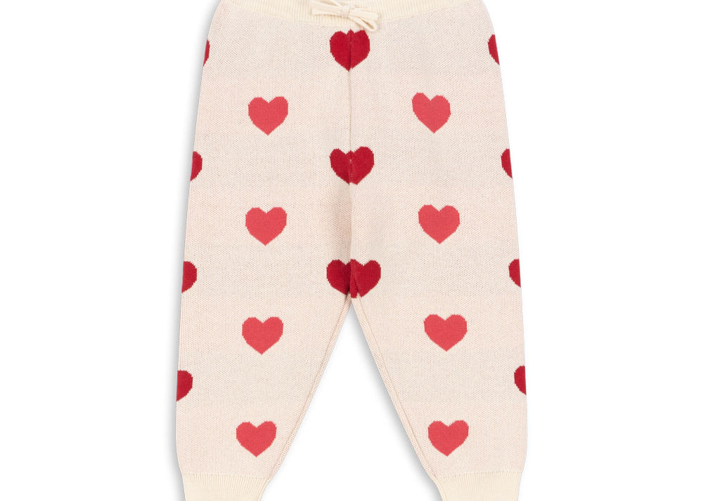 Konges Sløjd A/S Pantalons - Tricot coeur coloré duo pink
