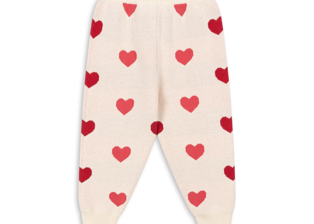 Konges Sløjd A/S Pantalons - Tricot coeur coloré duo pink