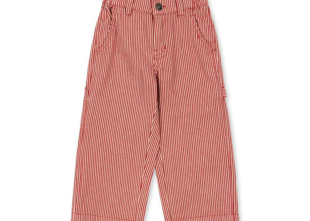 Konges Sløjd A/S Pantalon - Tissé milk rouge stripe