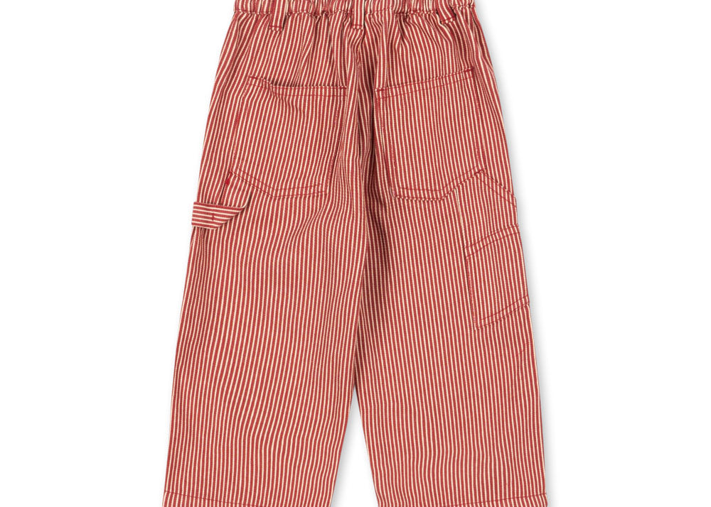 Konges Sløjd A/S Pantalon - Tissé milk rouge stripe