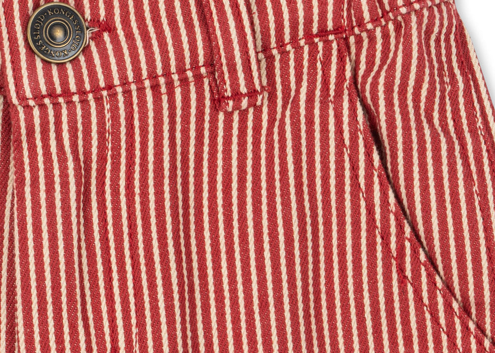 Konges Sløjd A/S Pantalon - Tissé milk rouge stripe
