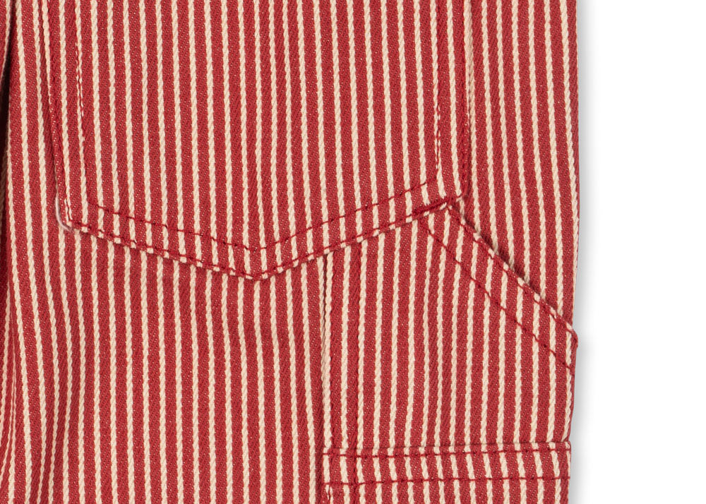 Konges Sløjd A/S Pantalon - Tissé milk rouge stripe