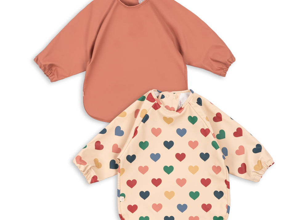 Konges Sløjd A/S bavoirs coeur colore frappe/canyon rose