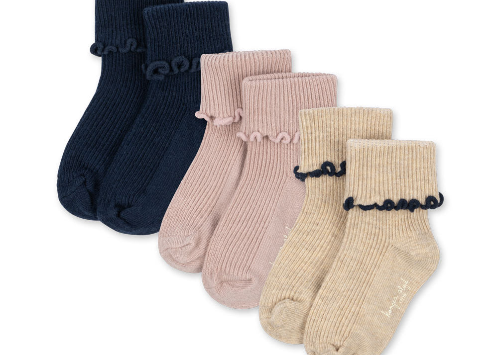 Konges Sløjd A/S Chaussettes navy/cream/blush