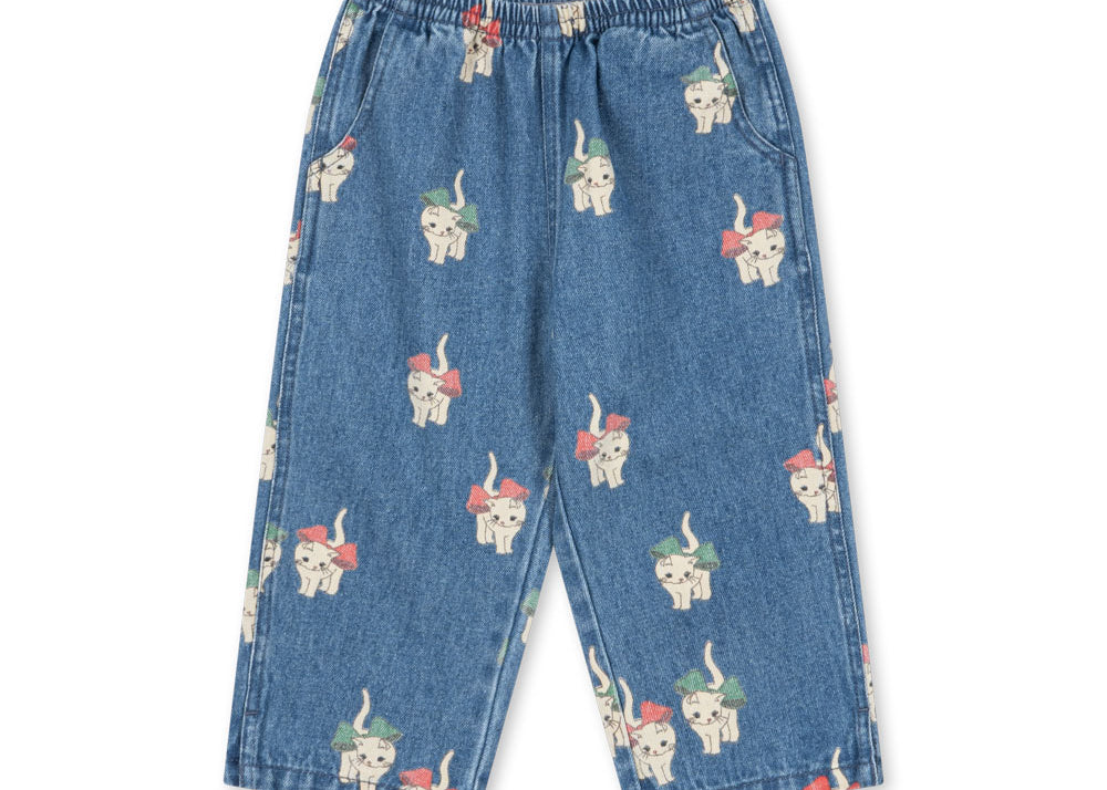 Konges Sløjd A/S Pantalon - Tissé bow kitty denim