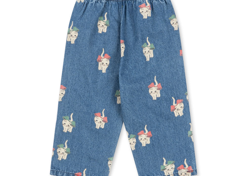 Konges Sløjd A/S Pantalon - Tissé bow kitty denim
