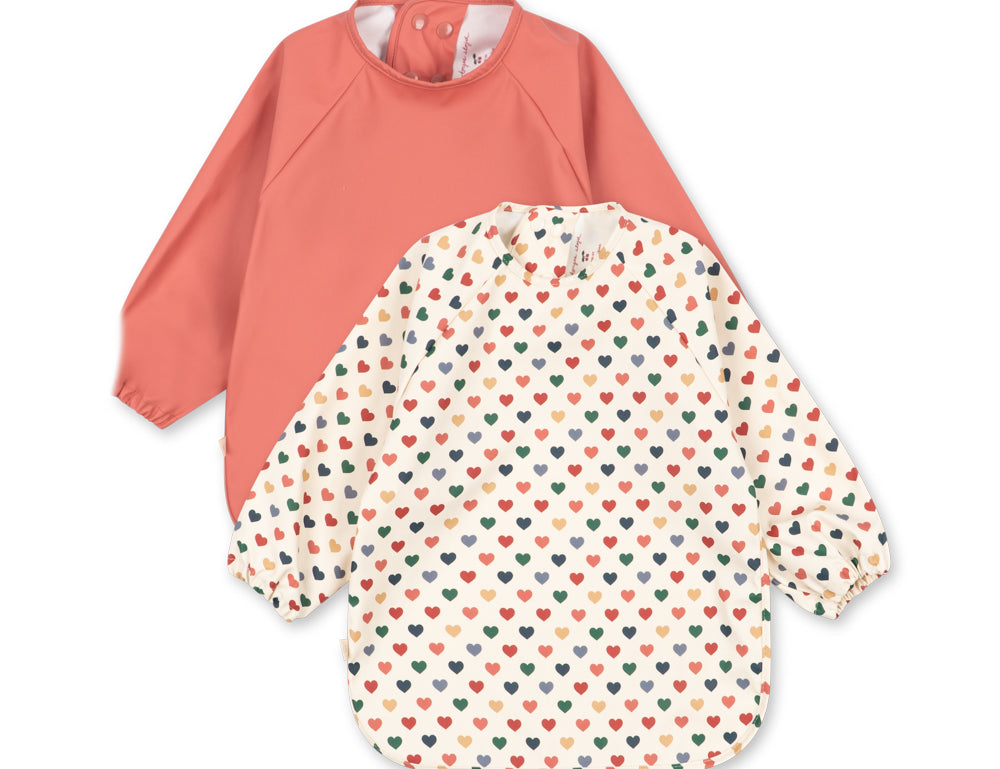 Konges Sløjd A/S DINNER BIBS coeur colore/faded rose