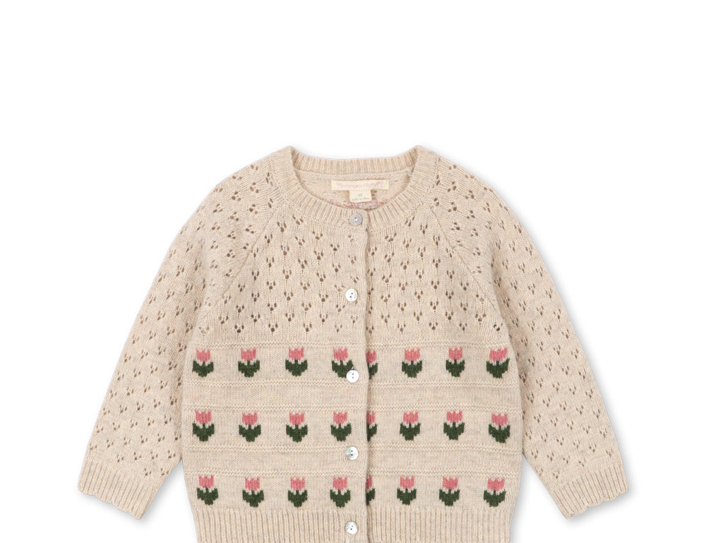 Konges Sløjd A/S KNITTED CARDIGANS cream and tulips
